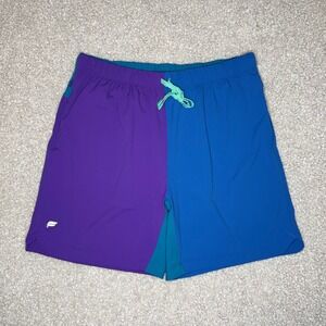 Fabletics Men's XL The One 7" Short Purple Blue Colorblock Athletic Shorts